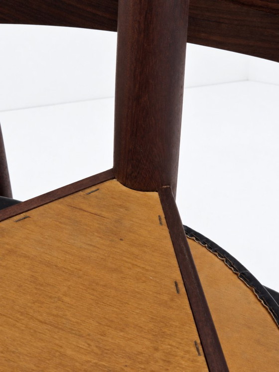 Roundette Teak Dining Chairs By Hans Olsen For Frem Rojle, 1960s Set Of 4 – Leather, Wood (photo 14 of 16)