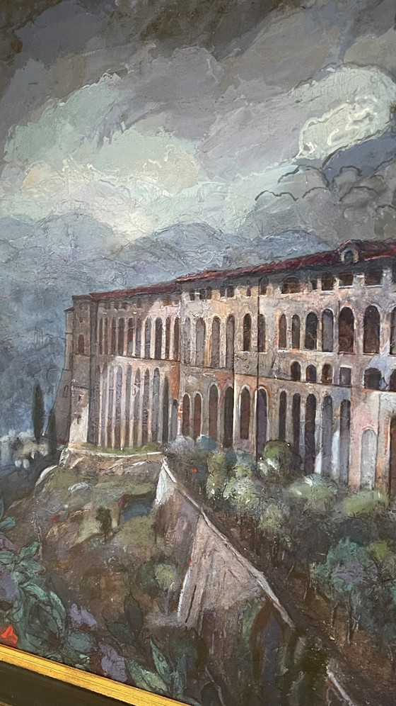 Image 1 of Monumental Cityscape of Assisi – Hand-Painted Oil