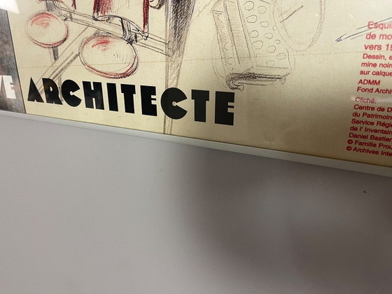 Jean Prouvé Architecte Raro Poster d'Arte Grande Formato, Archives Internationales, Incorniciato. Francia, (photo 10 of 14)