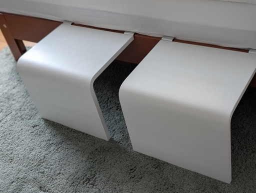 Auping Auronde Mesitas de Noche Colgantes / Mesitas de Cama Blancas 34.5 Cm Alto