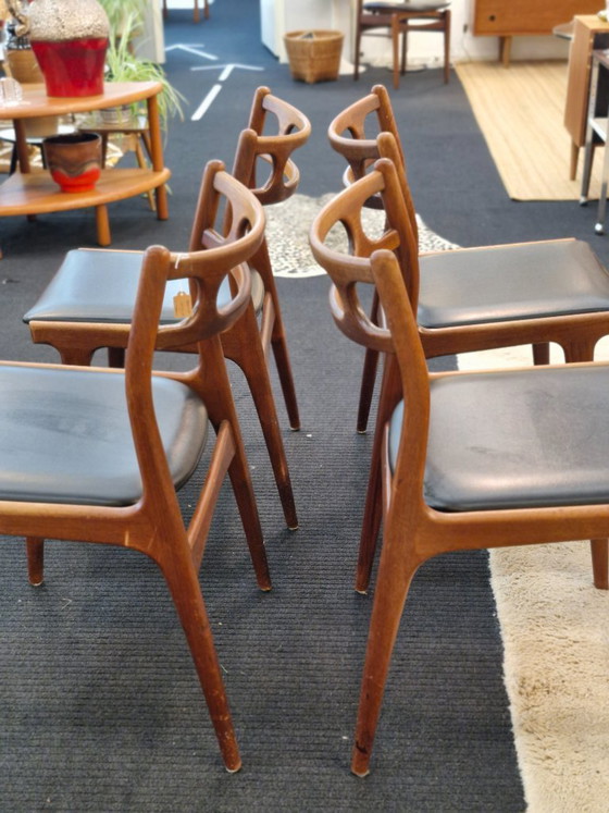 4er-Set Esszimmerstühle im dänischen Design Andersen Uldum – Johannes Anderssen, Skai (photo 4 of 9)