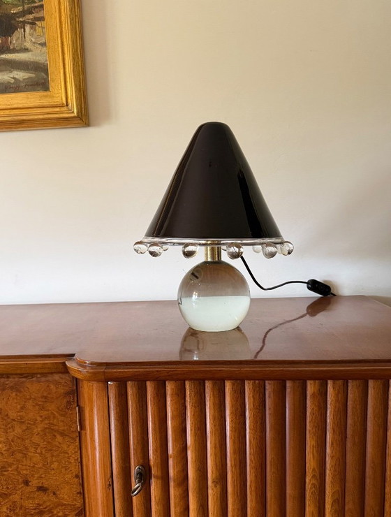 Image 1 of Lampada da tavolo in vetro di Murano, modello Budur, Roberto Pamio, Leucos, Italia, anni '70.