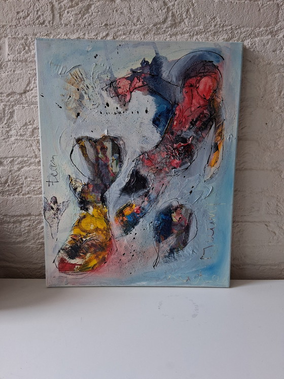 Image 1 of Skating white Fear,abstract,mixed media