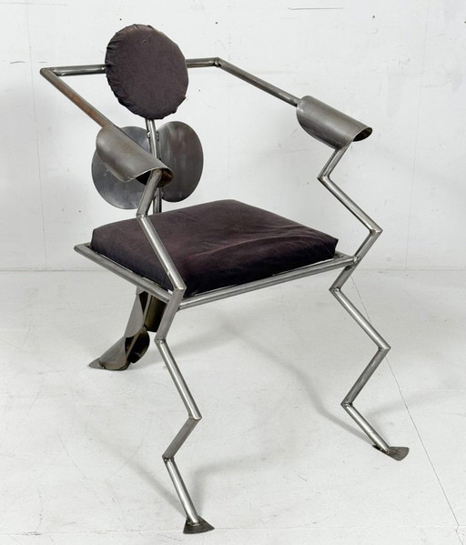 Sedia/poltrona in stile Memphis Milano, Germania, anni '80, edizione limitata