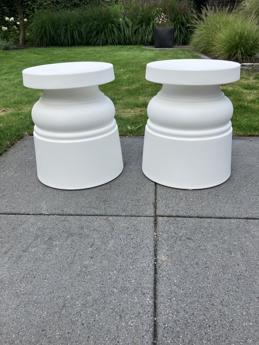 2 x Moooi Antiques Stool Wit Z.G.A.N. – krukjes, Plastic