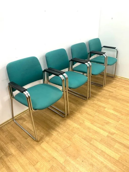 Retro fauteuils met armleuningen, jaren 70-80, Tsjechoslowakije (set van 4)