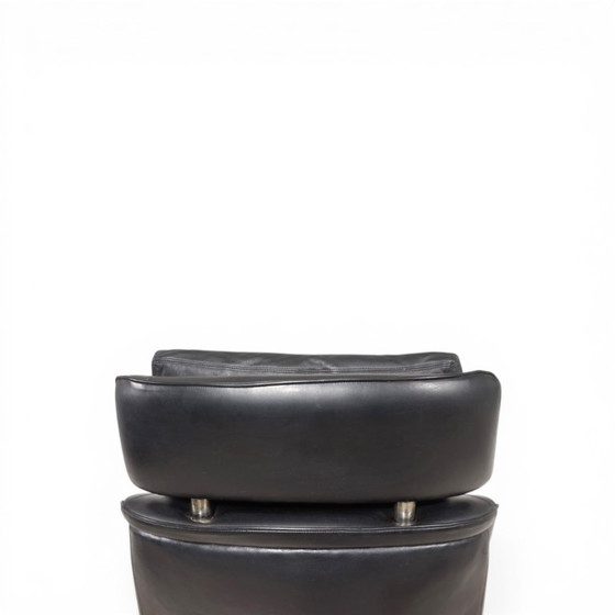 Image 1 of Poltrona lounge ESA 802 in pelle nera di Werner Langenfeld, 1970