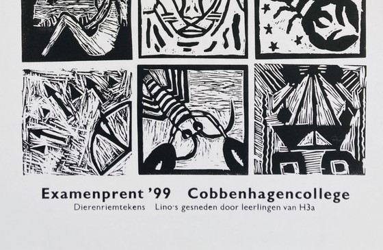 Image 1 of Constellations Vintage Linocut - 1999