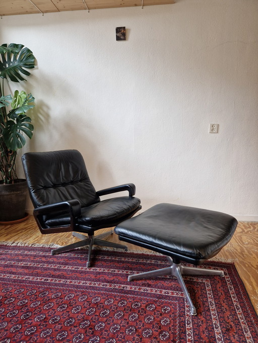Strässle King Chair & King Pouf - 1960s