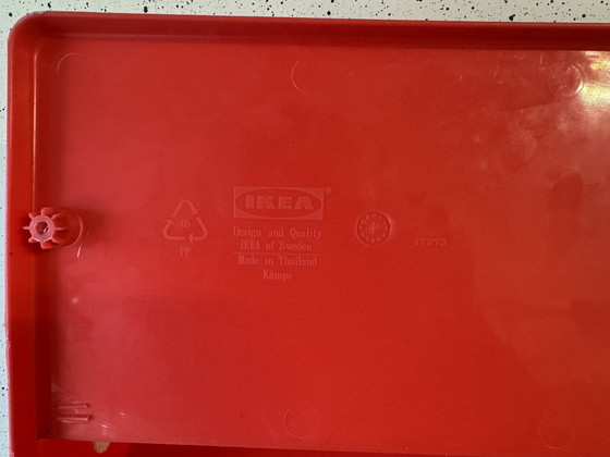 Image 1 of Retro Red Ikea 'Kampe' Wall Shelf: A Vintage Style Statement For Any Room