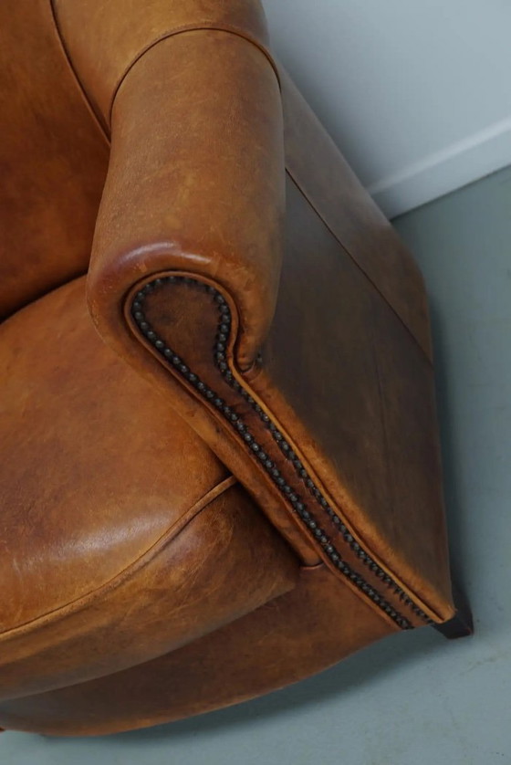 Image 1 of Vintage Nederlandse cognackleurige leren clubfauteuil