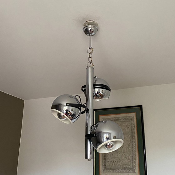 Image 1 of Suspension Eye Ball 3 globes. 1970. Space age.