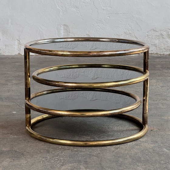 Image 1 of Milo Baughman Style Tubular Coffee Table, 1980