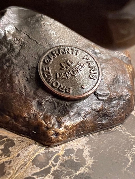 Image 1 of Bronze sculpture – Galloping horse – Signed Milo – Marble base