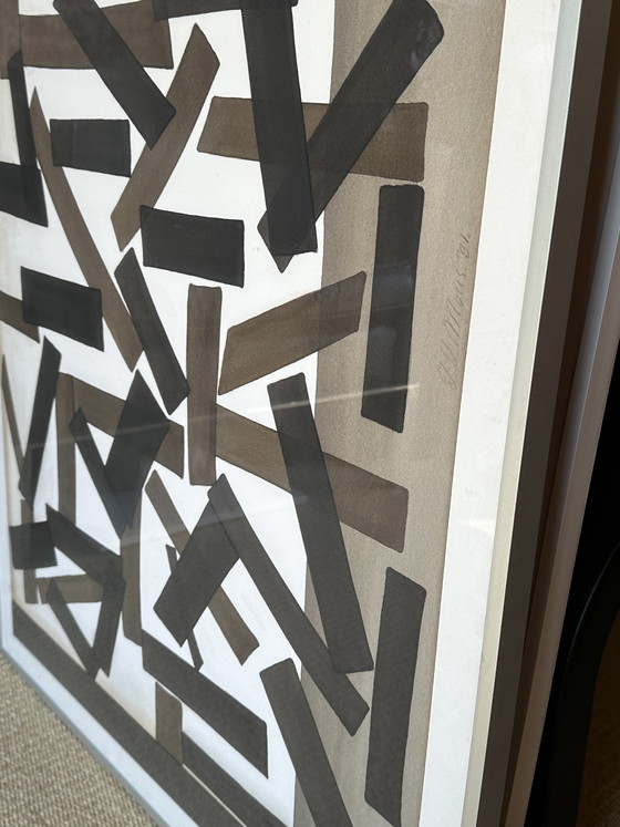 Image 1 of Abstract artwork framed 79x92x2.5 cm