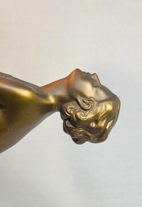 Image 1 of Table lamp - Patinated bronze-colored metal - Table lamp 'Dancer'