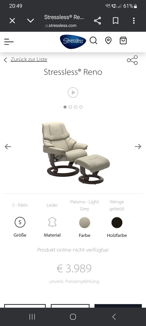 Image 1 of Stressless Relaxsessel Reno 2X L&S Fernsehsessel Ledersessel Top