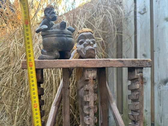 Image 1 of Magnifique présentoir à CD décoratif africain