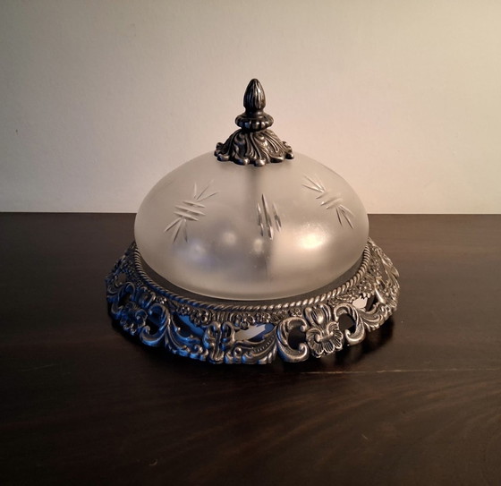 Image 1 of Lampe de plafond vintage/ brocante avec rosette rand