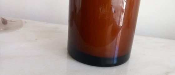 Image 1 of Exceptional tubular opaline uranium vase in the Mid-Century style (circa 1960), Italian tradition of Empoli