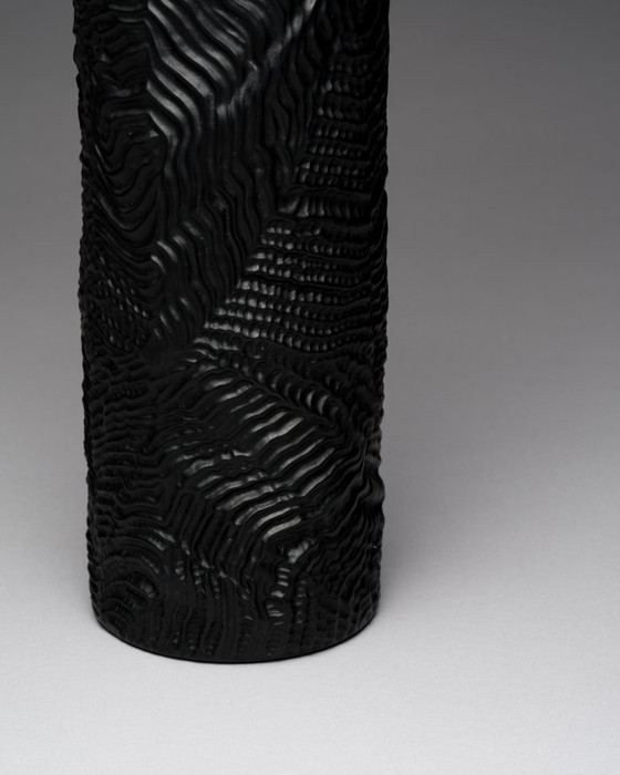 Image 1 of Rosenthal Vase Duo Martin Freyer Black & White Matte Porcelain Germany 1970s