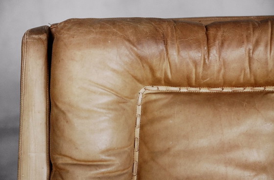 Image 1 of Vintage Mid-Century German Modern Leather Swivel Chairs by Carl Straub, 1950s, Set of 2