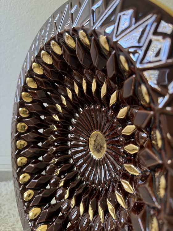 Image 1 of Large openwork ceramic dish Vallauris 60s