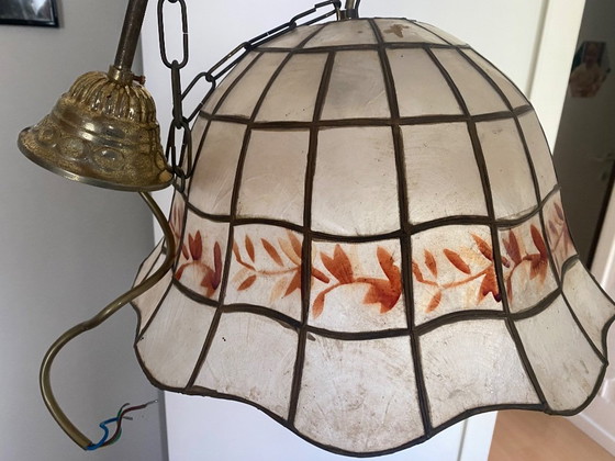 Image 1 of Suspension ancienne en mica – Arts & Crafts – 1920