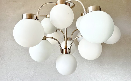 Vintage Boulanger Sputnik Lamp, Ceiling lights, Glass, Metal, Silver (photo 8 of 13)