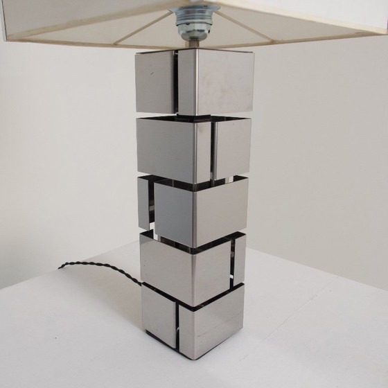 Image 1 of Curtis Jere Chrome Tafellamp – Kubistisch Vintage Design