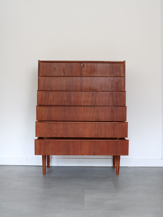 Cassettiera vintage danese in teak, alta! – Cassettiere, Wood (photo 2 of 10)
