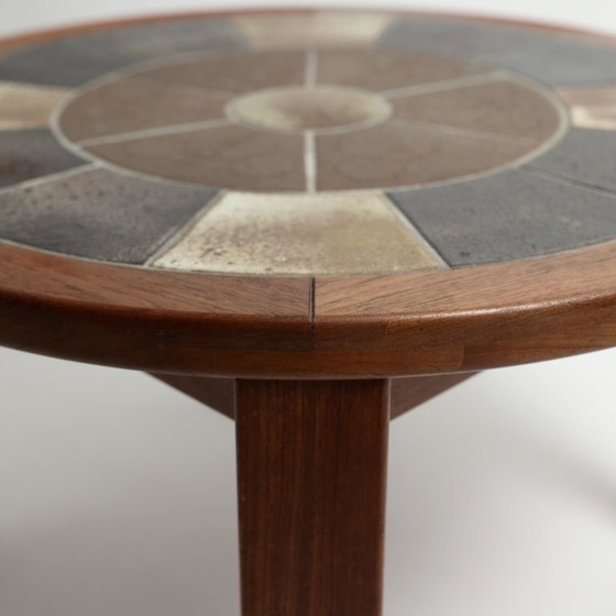 Tue Poulsen for Haslev Møbelsnedkeri – Round Teak and Handcrafted Ceramic Coffee Table, Denmark, C. – Wood (photo 14 of 21)