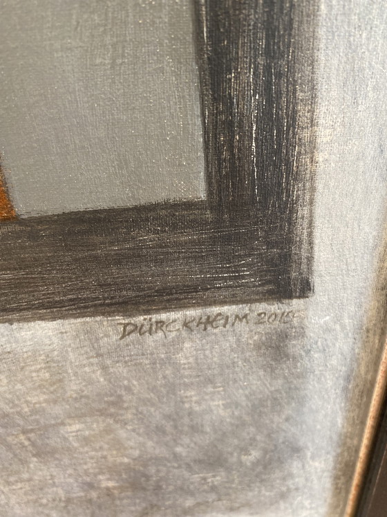 Image 1 of Abstract painting "With Glass, Bowl and Flask" by Marlène Von Dürkheim, 2010