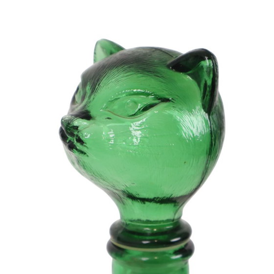 Grande caraffa in vetro verde a forma di gatto, Empoli, Italia, 37 cm – Bicchieri e caraffe, Glass (photo 7 of 15)