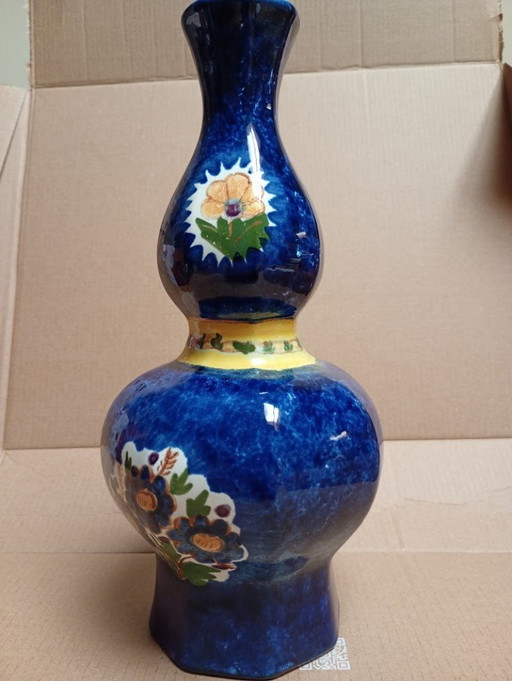 Vintage Boch Frères Keramis Double-bellied Vase – Faience (ca. 1953)