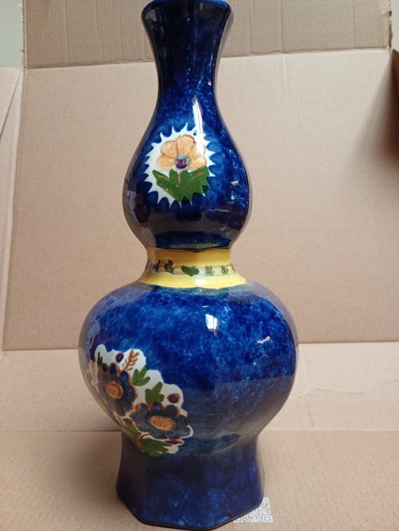 Image 1 of Vintage Boch Frères Keramis Double-bellied Vase – Faience (ca. 1953)