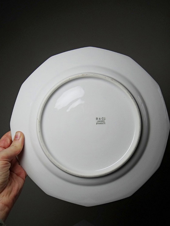 Image 1 of 4 Bernardaud Limoges Porzellan-Speiseteller mit floralem Dekor aus den 1920er-1950er Jahren