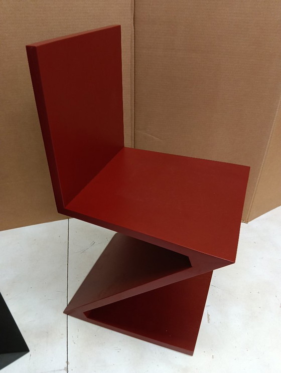 Image 1 of Sedia ALIVAR MVSEVM 514 ZIG ZAG (NUOVA, MAI USATA) Rosso Bordeaux o Nero
