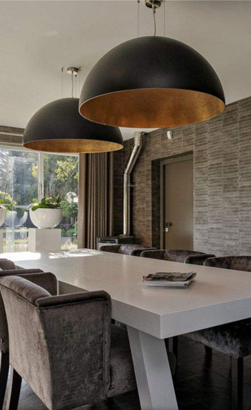 Half dome lamp Ø 90 cm – carbon, gold/anthracite – Duran Interiors