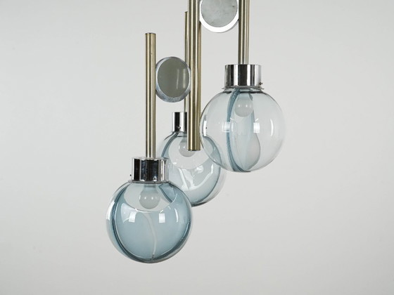 Image 1 of Lustre de style futuriste, verre de Murano, années 1970, fabriqué en Italie