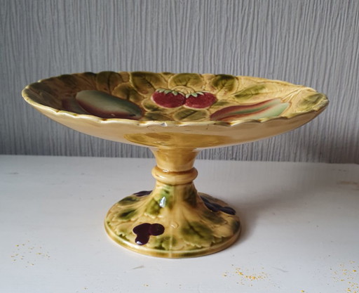 Beautiful antique Sarreguemines majolica/barbotine fruit bowl