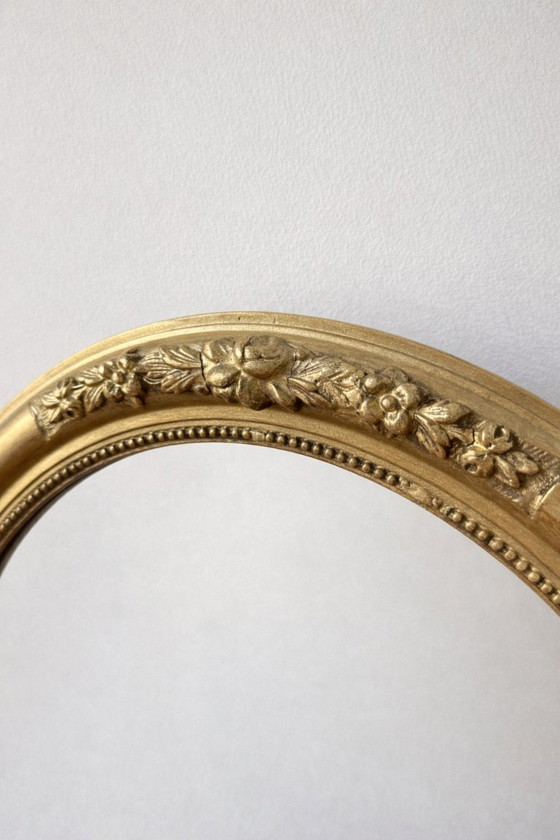 Image 1 of Ovale vergulde spiegel – Victoriaanse stijl