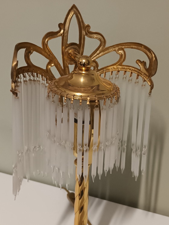 Art Nouveau Table Lamp – Metal, Glass (photo 11 of 11)