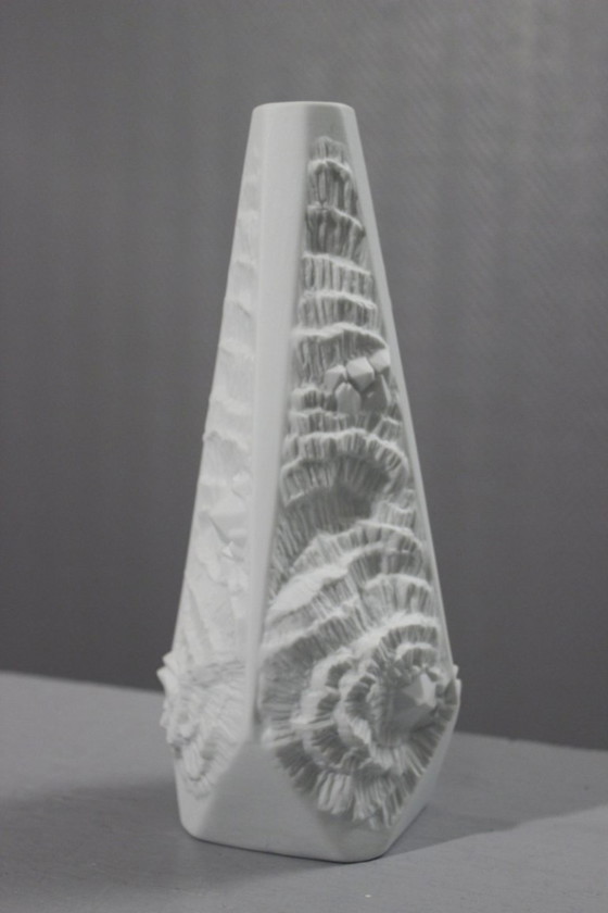 Image 1 of Manfred Frey & Ak Kaiser - Ammonite “Fossil” porcelain vase Op Art 1970s