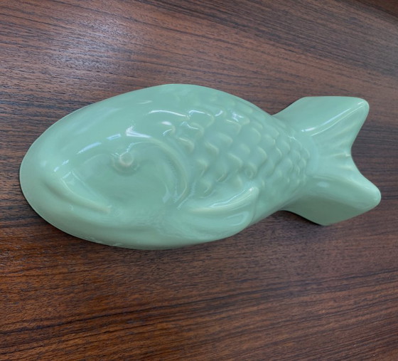 Visvormige Limoengroene Keramische Puddingvorm – Tafelwaar, Ceramic (photo 3 of 12)