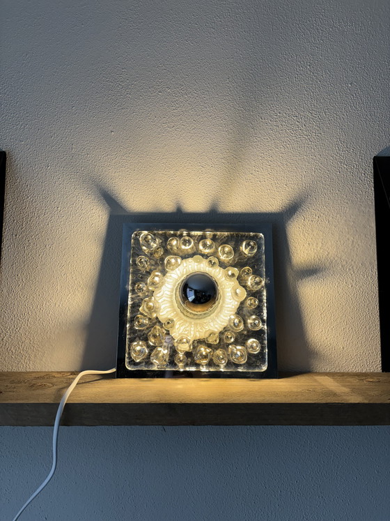 Image 1 of Lampada da parete vintage "Eisglas" Sölken Leuchten anni '70