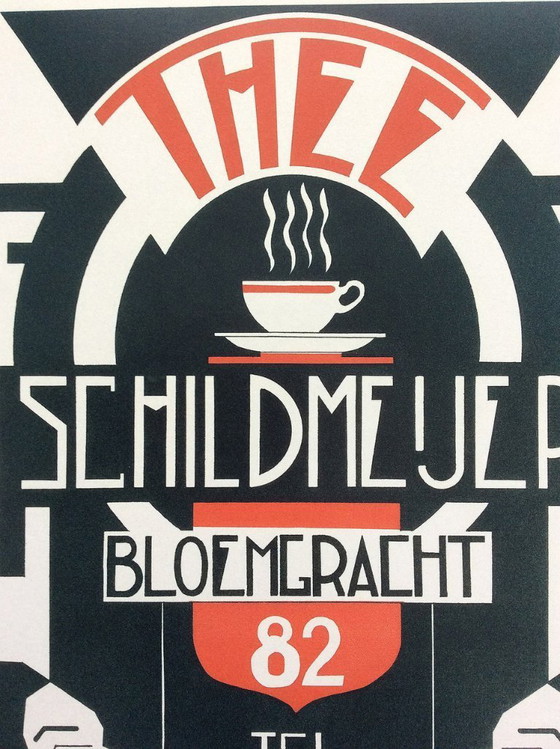 Image 1 of Limited Edition Schildmeijer Amsterdam Art Deco Thee Affiche Poster Print