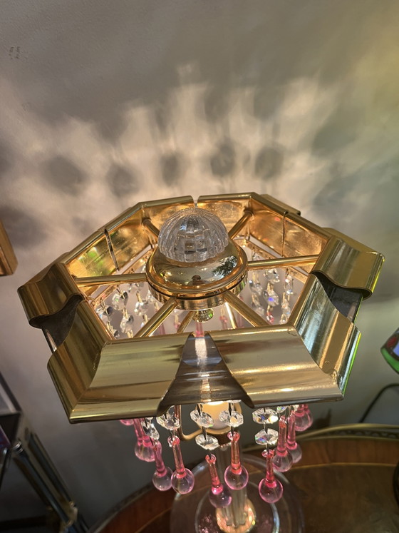 Image 1 of Vintage pink Murano Teardrop table lamp