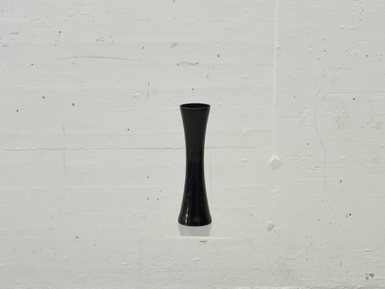 Image 1 of Black mid-century design glass vase
