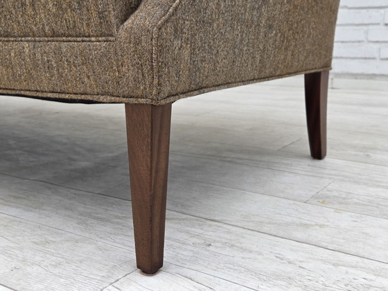 Image 1 of Canapé danois 3 places des années 1960, meuble en laine, bois de teck